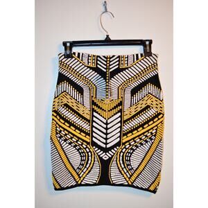 RVN Black and White Embellished Mini Skirt